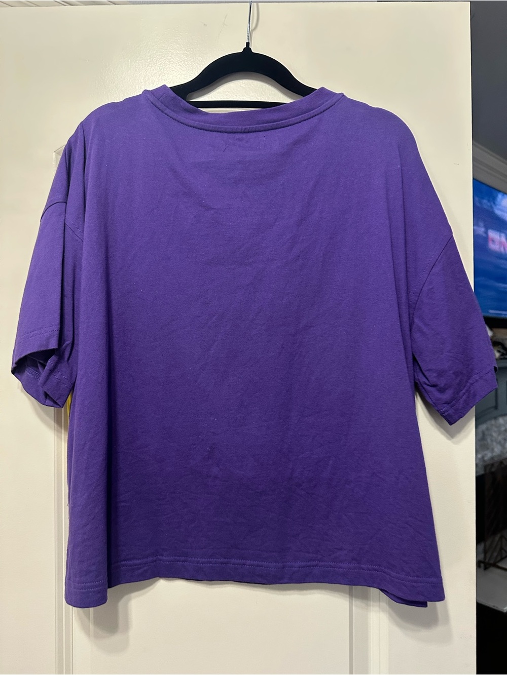 Purple and Yellow 'GEAUX' Crop Top - Picture 2 of 3